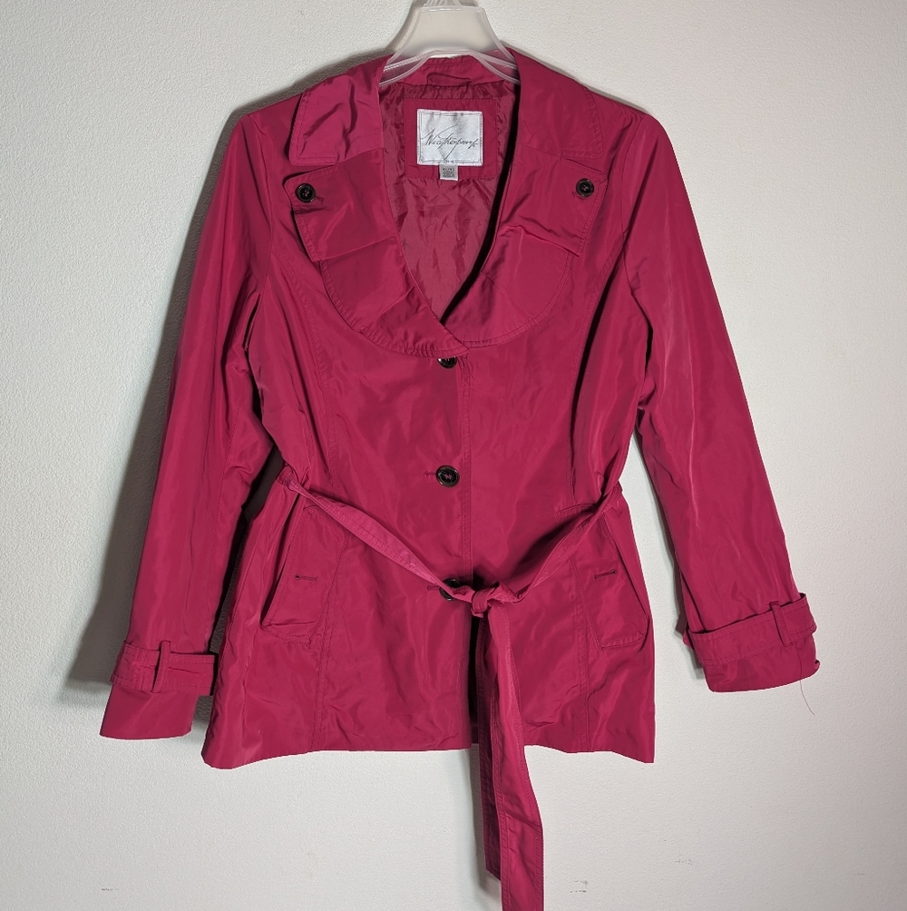 Weatherproof Womens Rain Jacket Coat Pink Dressy Colorful Capsule Wardrobe XL‎